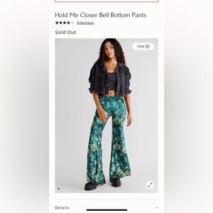 Free People Hold Me Closer Velvet bell bottom pants sz Lrg